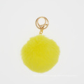 High Quality 8cm Round Fluffy Pompom Keychain keyring for bag